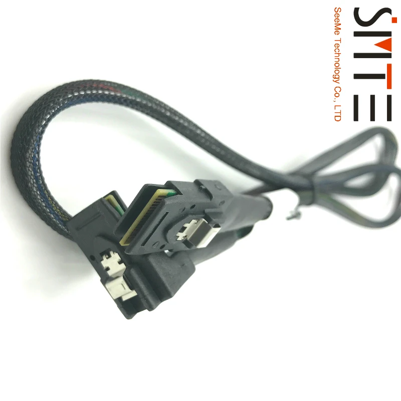 Damien Ultra Slim Flat Left Angled 90 Degree KVM MINI-SAS line 36pin SFF-8087 to 8087 Fenno Data Raid Cable 80cm LSI-48994-00 | Мобильные