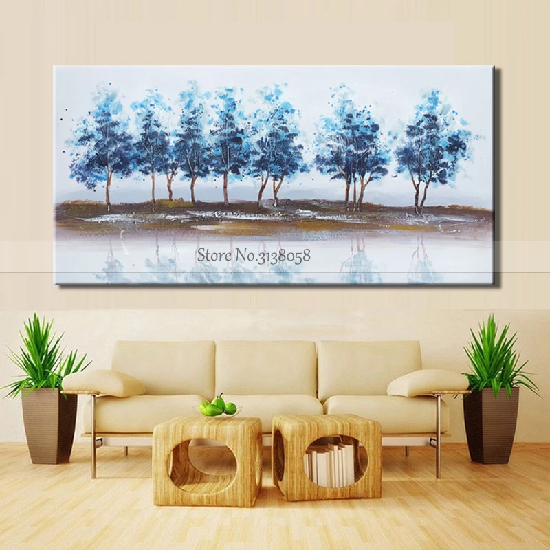 Круглый холст искусство Белый Лавандовый фиолетовый цветок дерево живопись