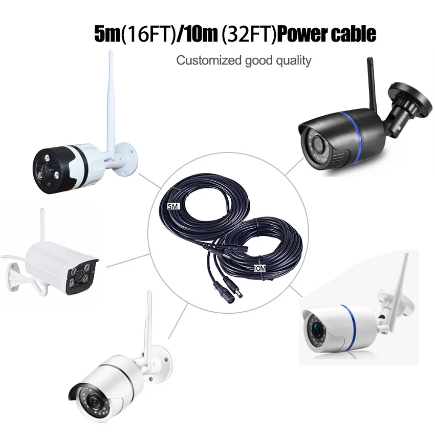 Удлинительный кабель Zjuxin 3 м/5 м/10 м для IP wifi Cam 10 футов 16 32 фута 12 В 2 в
