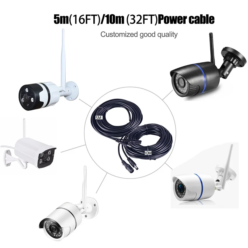Удлинительный кабель Zjuxin 3 м/5 м/10 м для IP wifi Cam 10 футов 16 32 фута 12 В 2 в адаптер