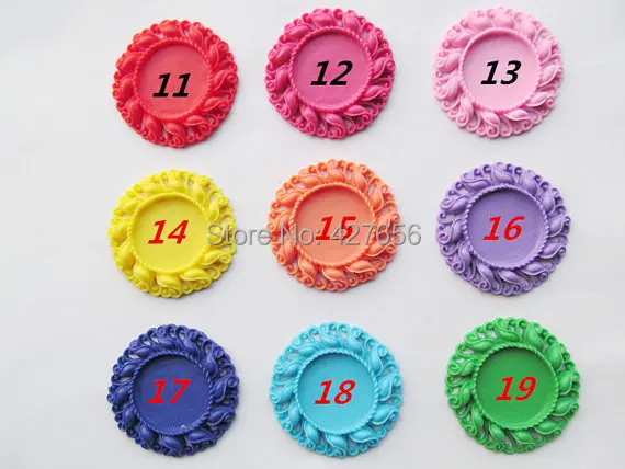 50pcs Round Flatback (19 Colors) Resin Flower Frame Charm Finding Filigree Border Base Setting Tray for 25mm Cabochon/ Cameo | Украшения и