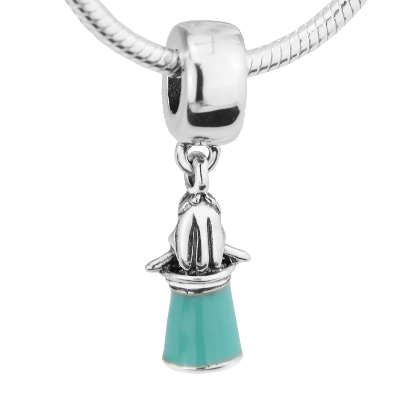 DIY подходит Pandora амулеты Браслеты Алиса в бутылке бусины 100% Стерлинговое Серебро