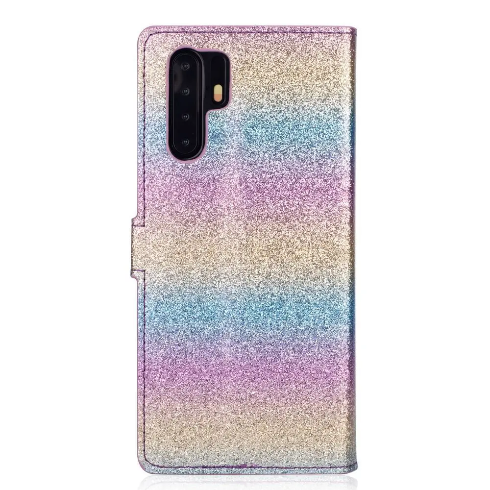 Кожаный чехол KISSCASE Bling Rainbow для Huawei Mate 20 Pro Lite откидной слот карт P30 Honor 10
