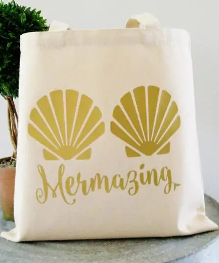 Personalized Mermaid Squad wedding tote bags hen Party gift keepsake Bags Bachelorette bridal shower favors