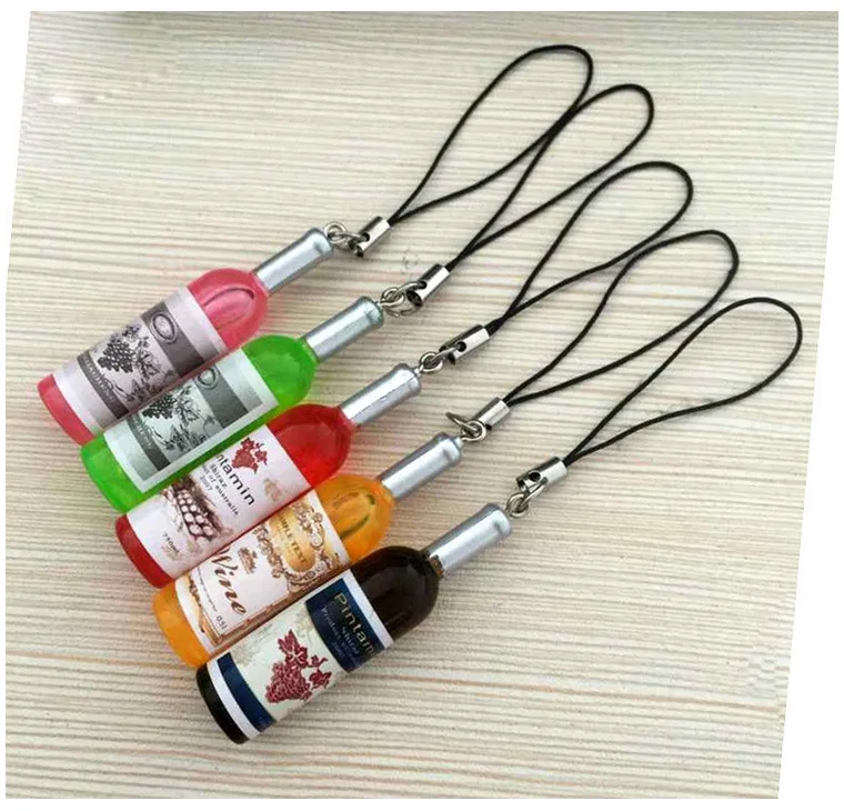 2016 креативная новая мини бутылка красного вина брелок для ключей на мобильный
