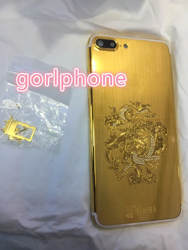Сменный корпус dragon diamond для телефона 7 plus зеркальный 24 К Золотая задняя дверь с