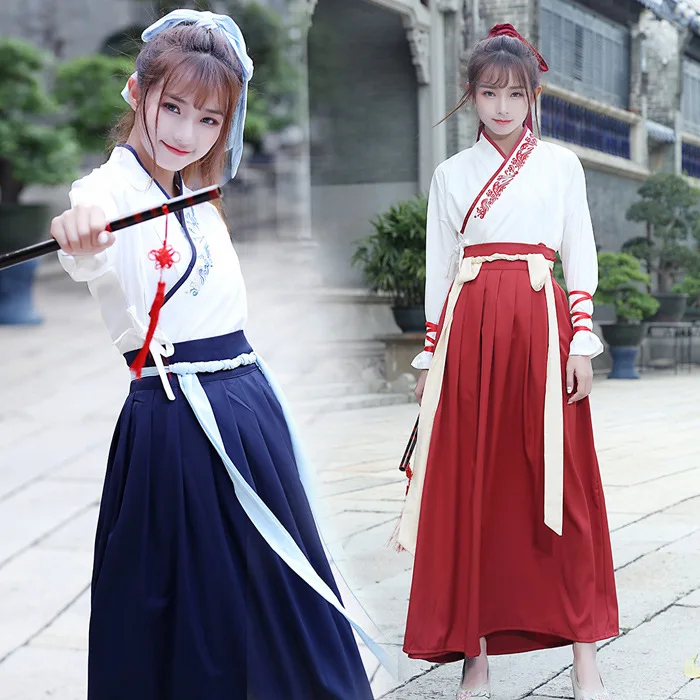 Традиционный костюм Hanfu в китайском стиле для весны и осени взрослых студенток