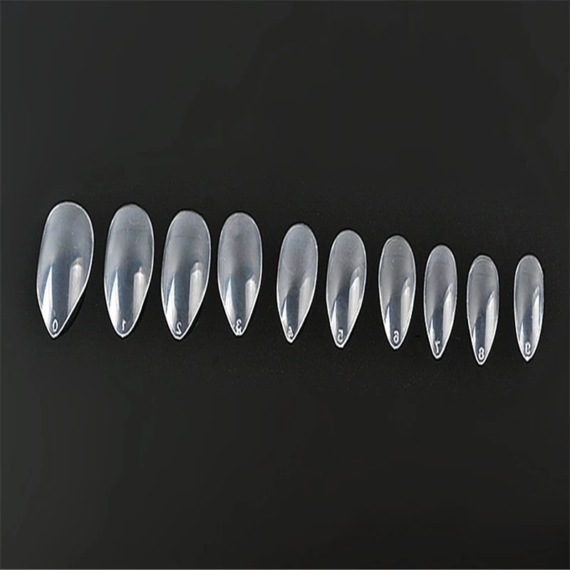 120 pcs Clear Perforate Full Cover Sharp Water Drop Acrylic Fake Nail | Красота и здоровье