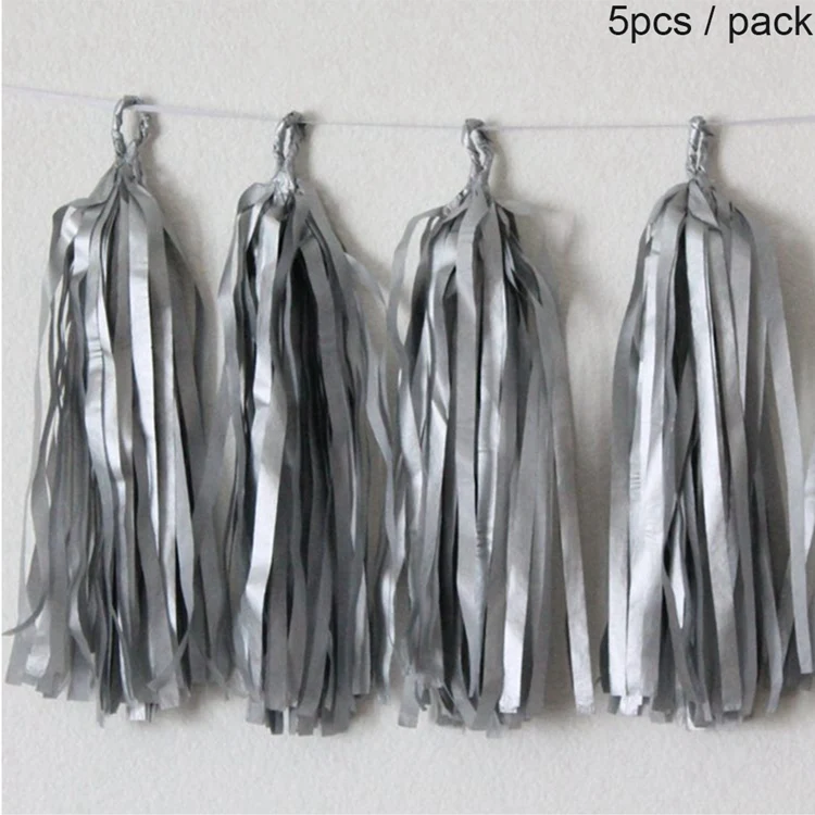 Silver Paper Tassel Йориу бумага с днем рождения баннер реквизит для фотографий гирлянда День Рождения украшения для взрослых ребенок душ мальчик девочка сувениры Поставки - Цвет: Silver Paper Tassel