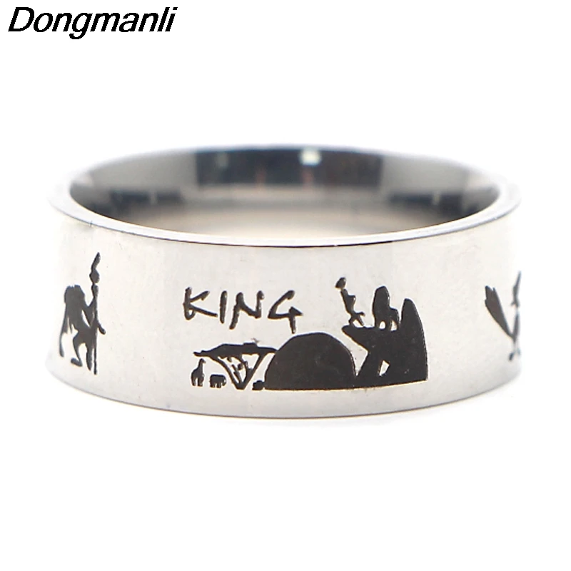 P3855 Dongmanli Кольцо Король Лев кольца для мужчин и женщин вечерние модные черные Серебряные кольца ювелирные изделия