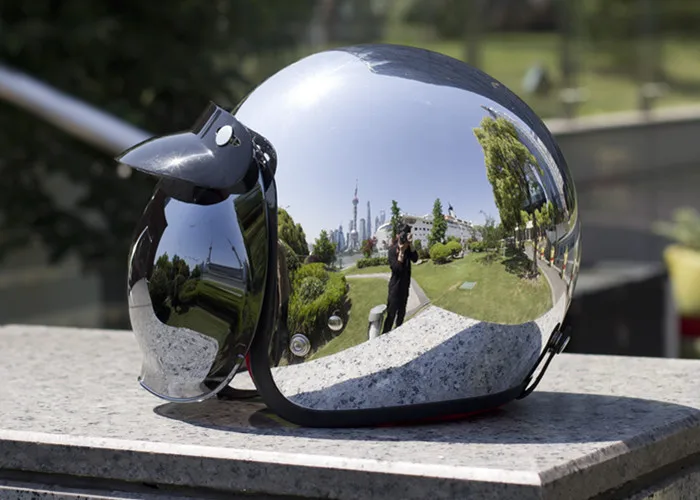 Бренд Vcoros, винтажный мотоциклетный шлем helme, Серебристый Хром, зеркальная живопись, cascos capacete, реактивный скутер, ретро шлемы с открытым лицом