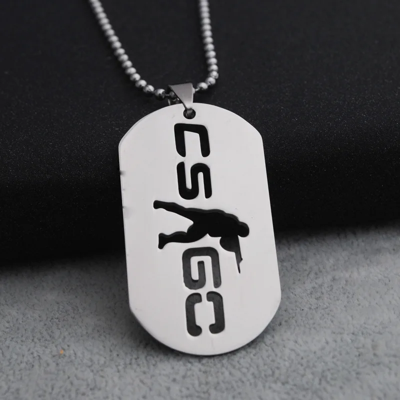 Длинное ожерелье из нержавеющей стали с надписью CSGO | Украшения и аксессуары