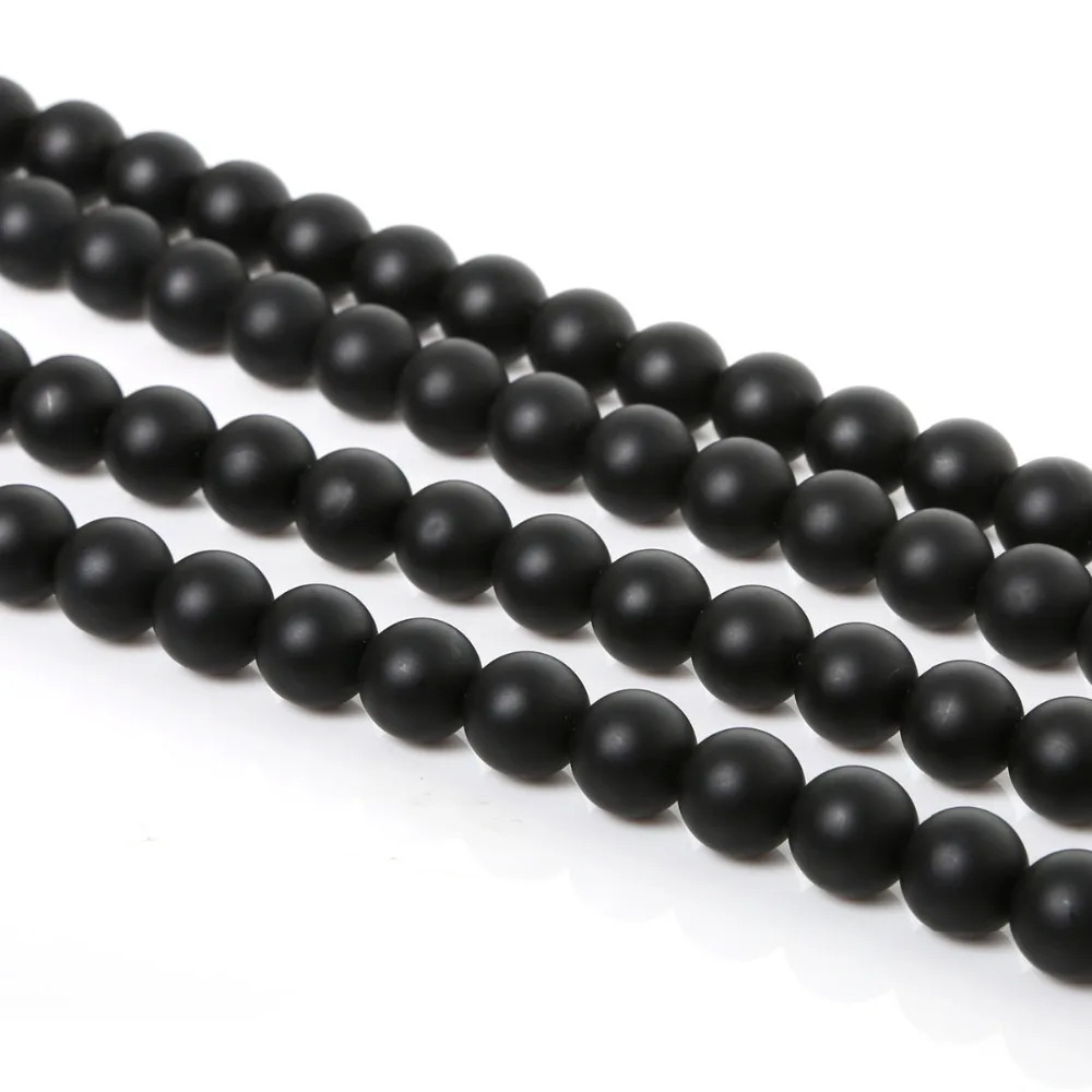 Новинка бусины из черного матового оникса и агата круглые натурального камня для