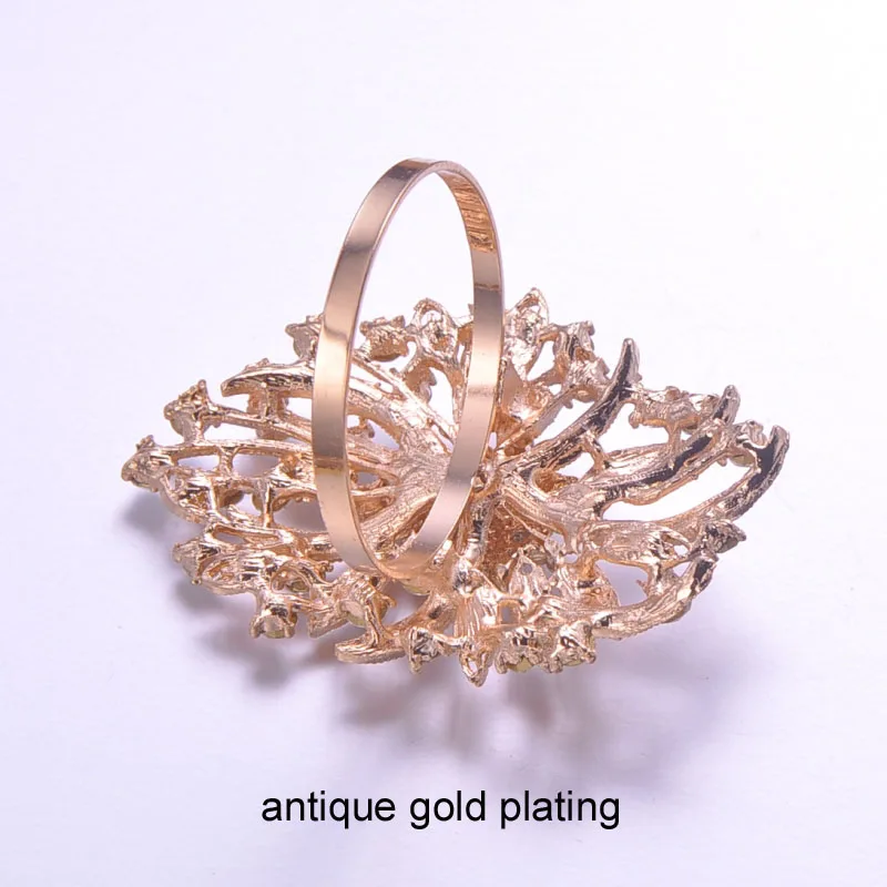 L0340-ring) 20 шт./лот кольца для салфеток со стразами для свадьбы украшения для стола, никель или цвета розового золота покрытие