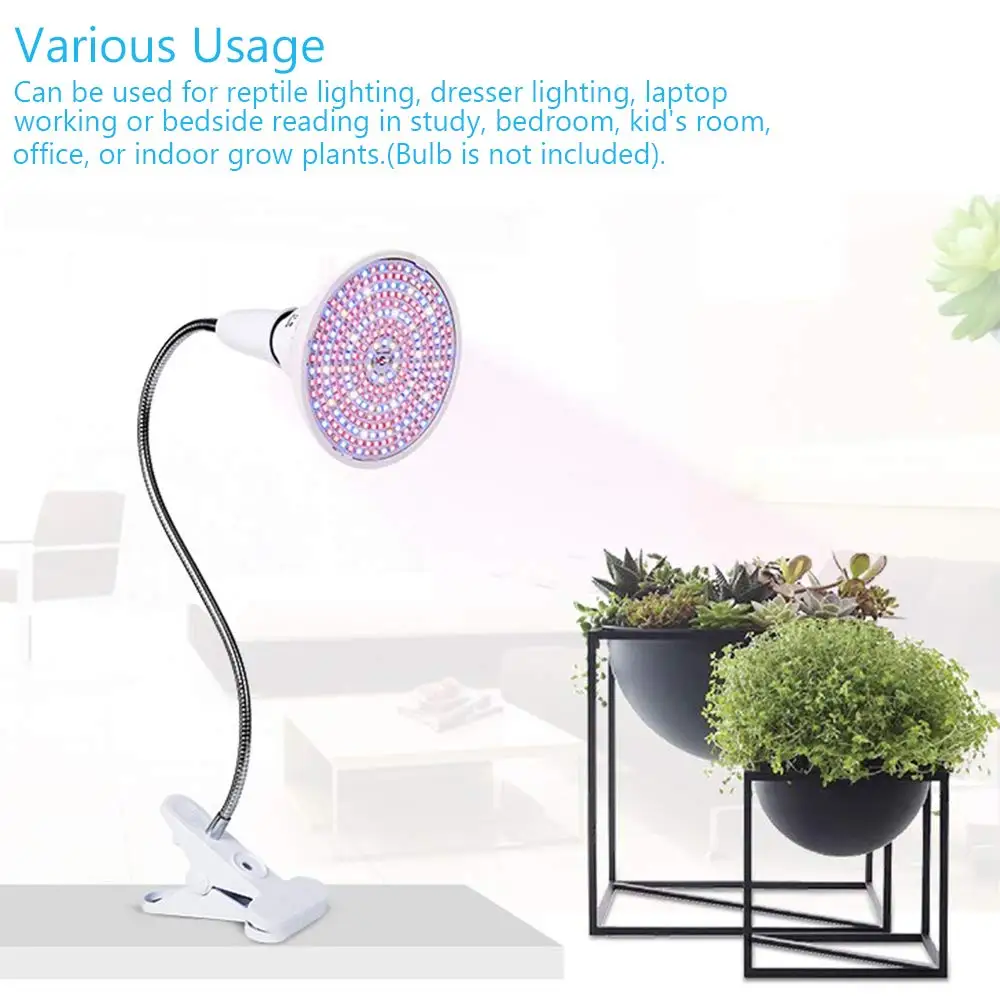 

E27 Lamp Base 360 Degrees Flexible Light Holder Clip Table Desk Lamp Book Lights With Switch Feet Plugs