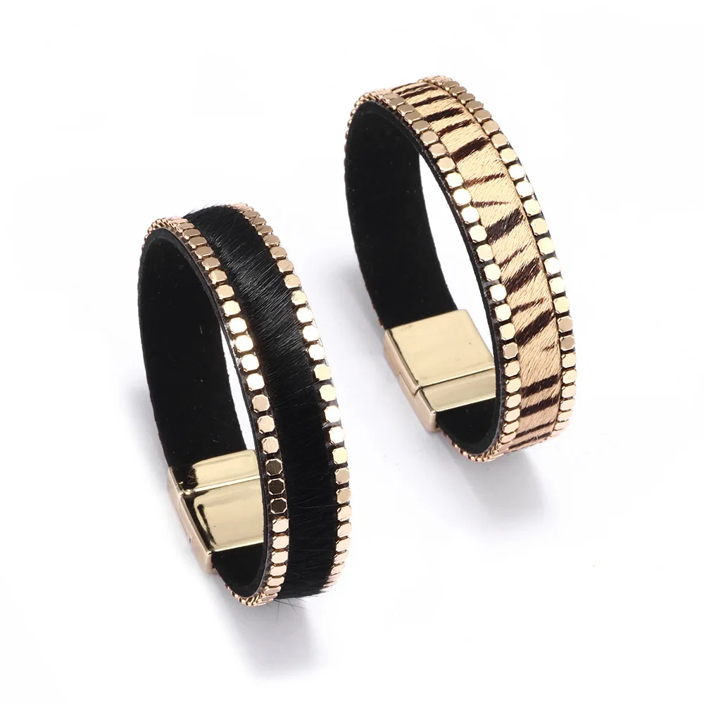 Леопардовый кожаный браслет для женщин модные браслеты и обручи ювелирные