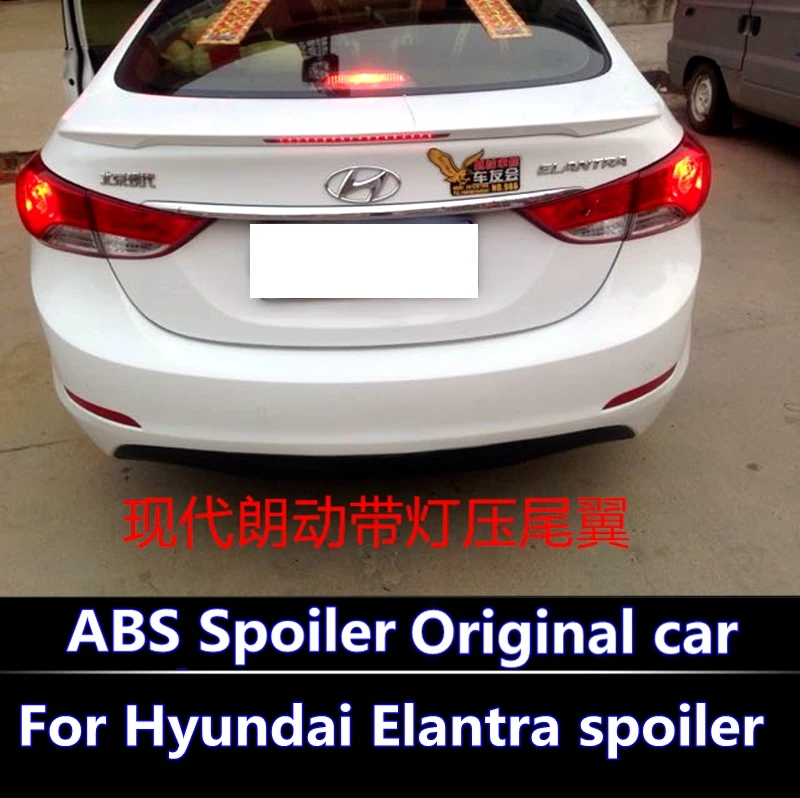 Для Hyundai Elantra 2012 2015 Спойлер ABS Материал заднее крыло автомобиля праймер цвет