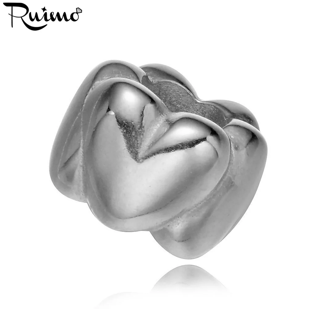 Браслет RUIMO из нержавеющей стали 316l золотого цвета с сердечком вокруг