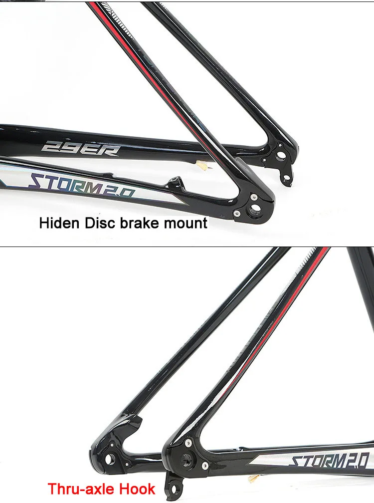 Storm2.0-Thru-Axle Mtb карбоновая рама 27,5 er 29er XC Grave горный велосипед рамы для Mtb EPS кабель внутренний лак для ног 15 17 19