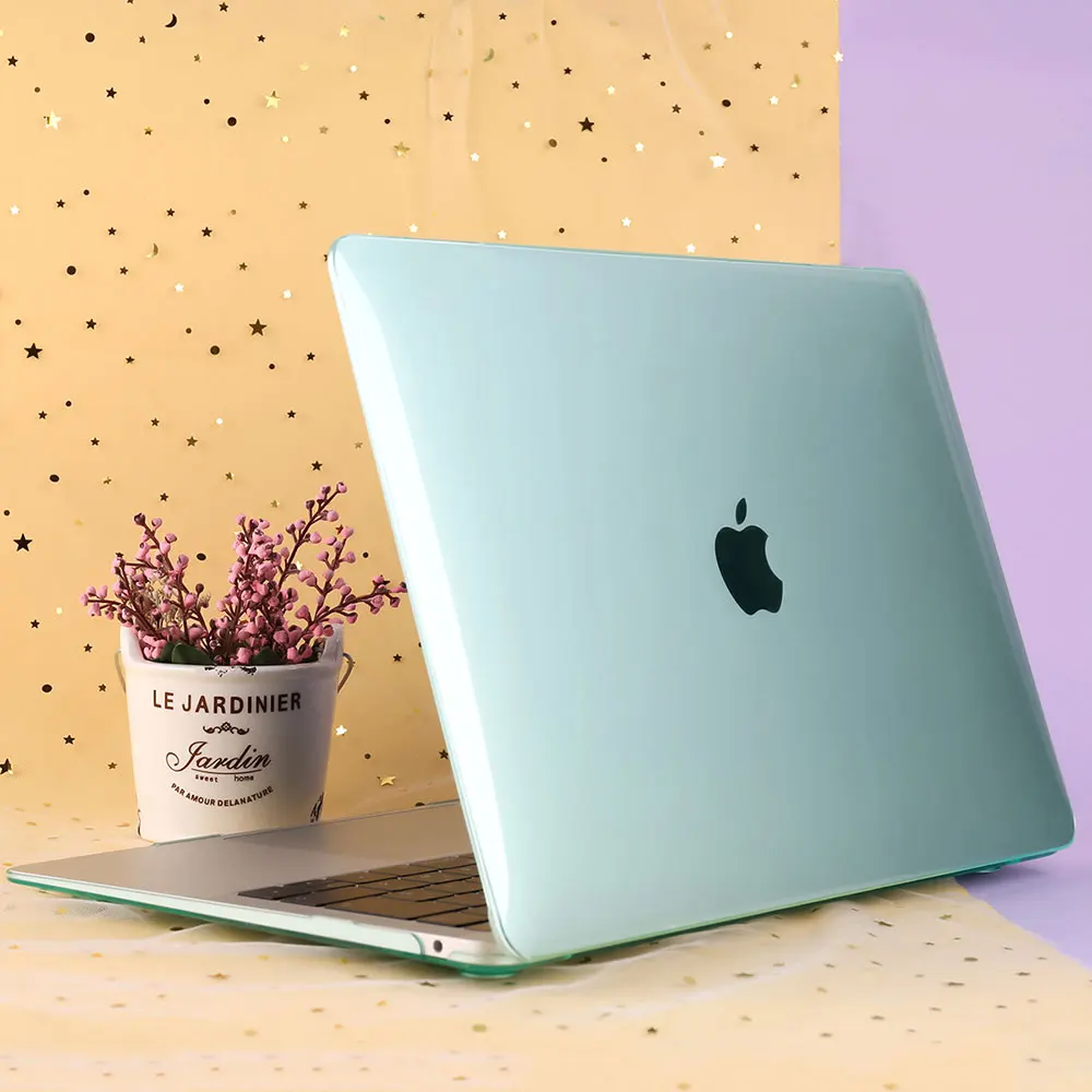 Crystal green Прозрачный кристально чистый чехол для Macbook Air Pro retina 11 12 13 15 16 дюймов Touch Bar/Touch ID A2141 A1932 A1989 A2159 - Цвет: Crystal green