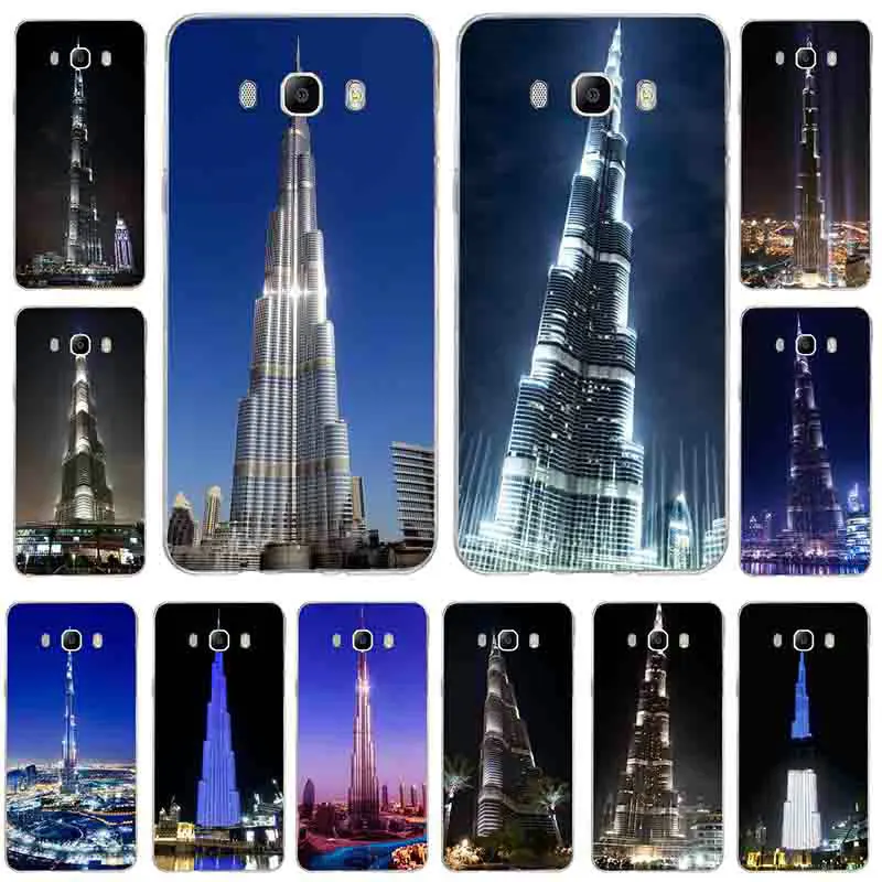 Дубай Burj Khalifa Tower Building мягкие ТПУ Силиконовые чехлы для телефонов сумки Samsung Galaxy J1