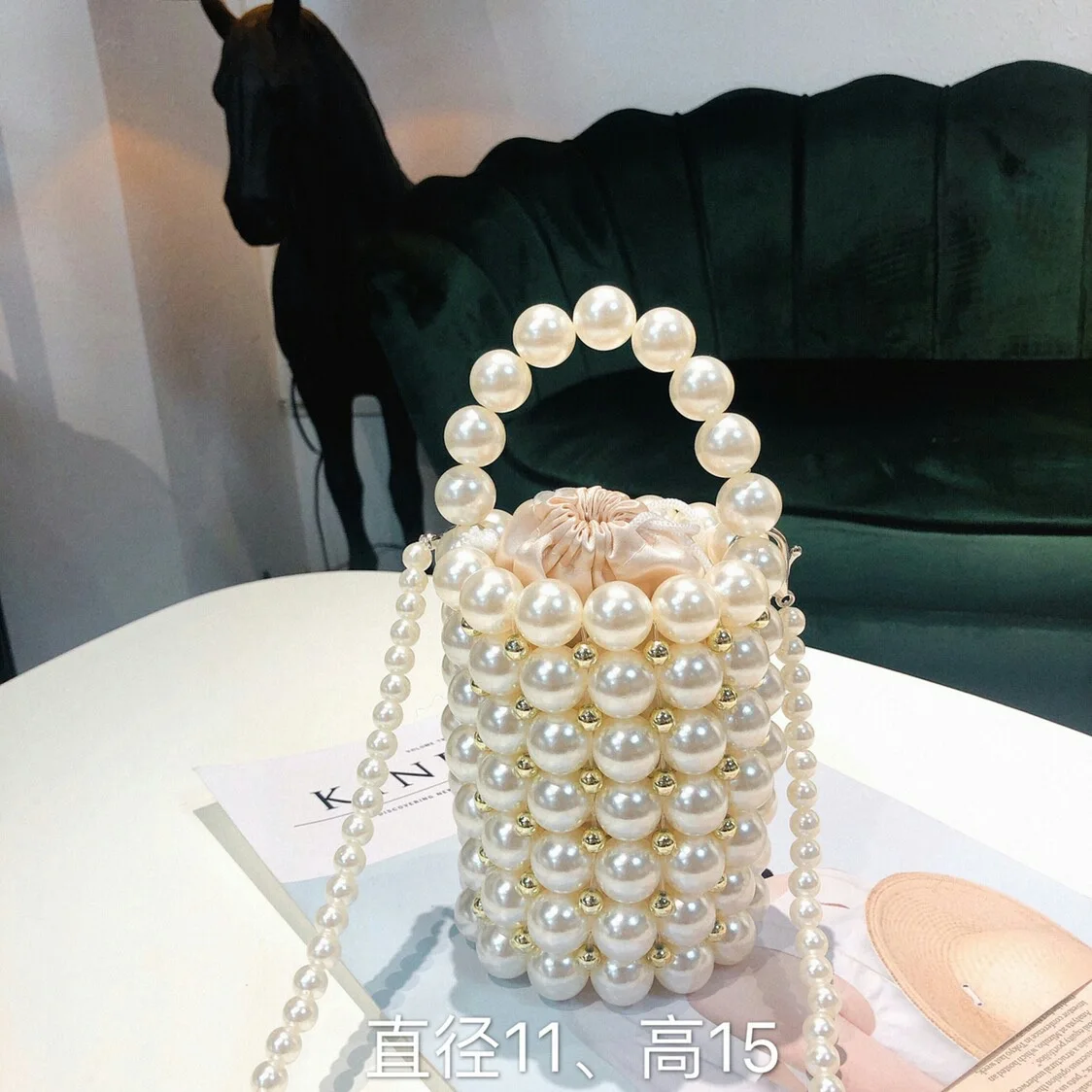 Новая сумка тоут с жемчужными бусинами элегантная сумочка для вечевечерние