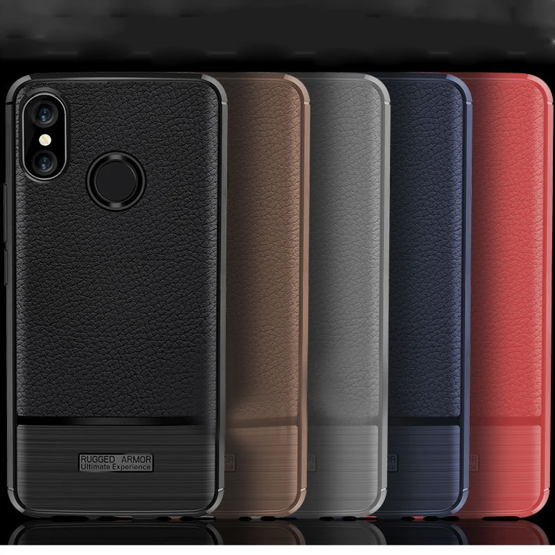 Для Xiaomi Mi Max3 Чехол кожаный с узором Личи TPU ультра тонкий задний Мягкий Funda Coque