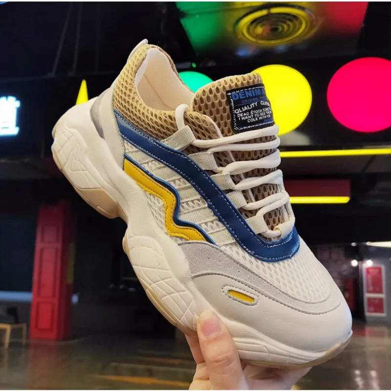 QWEDF Women's Chunky Sneakers Fashion Women Platform Shoes Lace Up Breathable Air Vulcanize Female Trainers G5-90 | Обувь