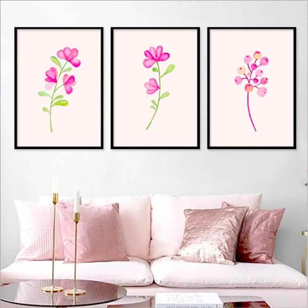 HAOCHU розовый цветочный Рисунок холст картины Гостиная домашний декор настенная