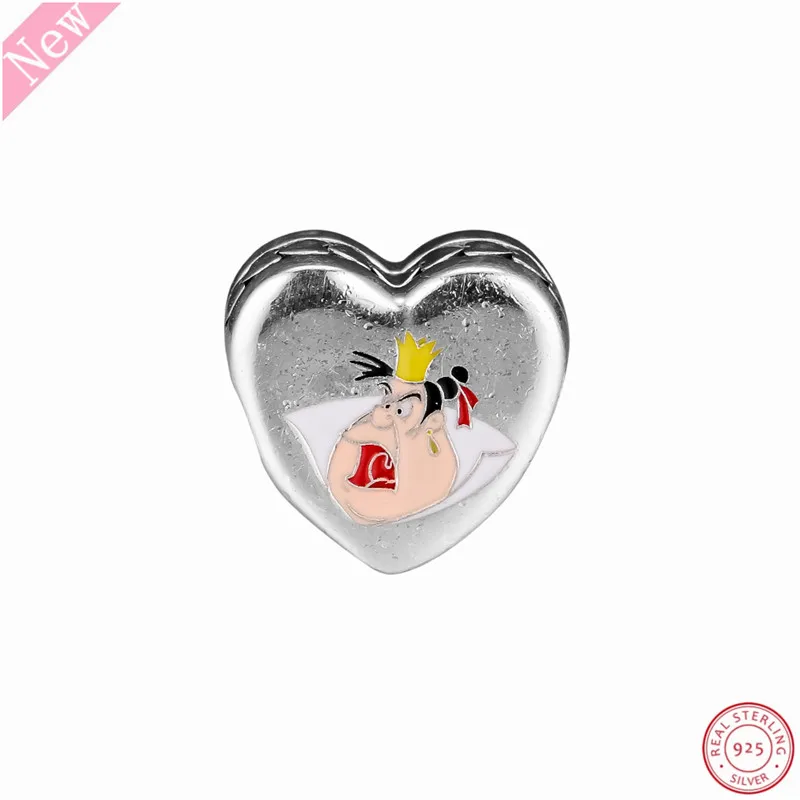 925 пробы Серебряное сердце Шарм DIY Fit PANDORA Подвески для женщин ювелирных изделий особенности Queens сердец& 'Royal Badness' FL855