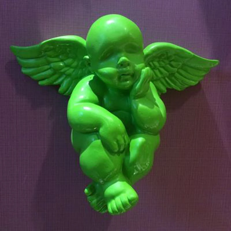 

3D декоративный рельефный ангел, Сказочная скульптура, Настенная подвесная фотостатуя младенца