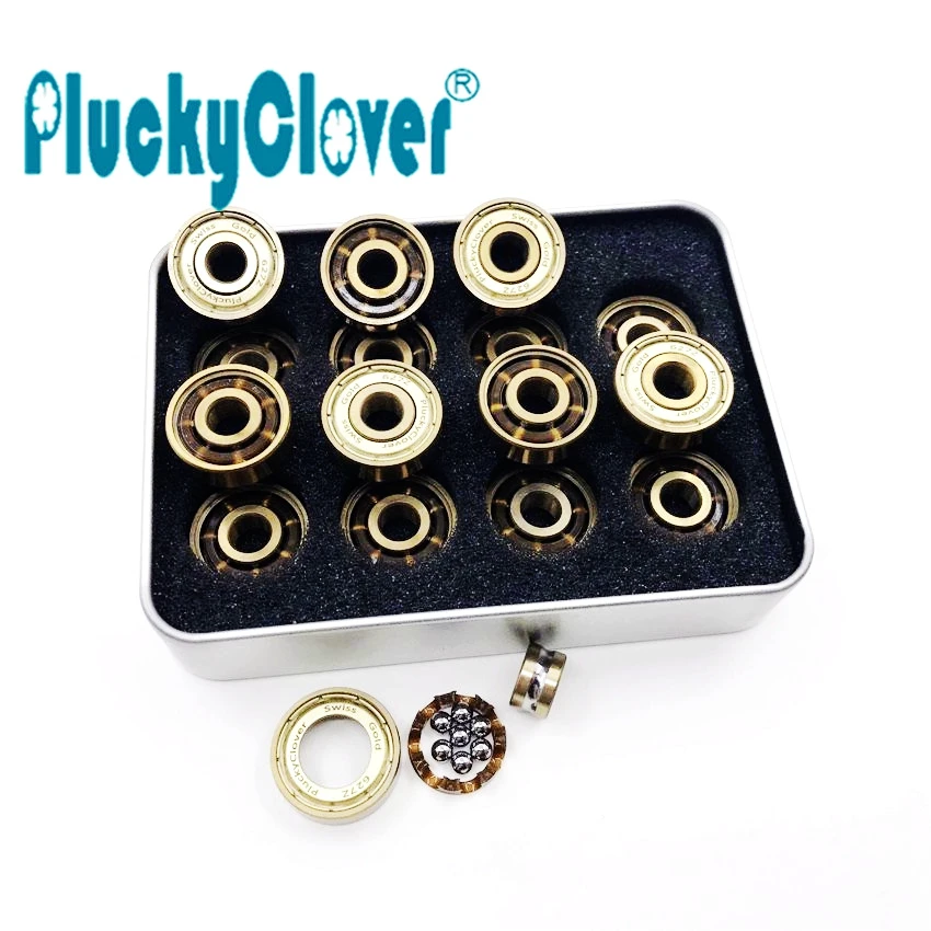 16 шт. 627z PluckyClover Швейцарский Золотой ABEC 9 подшипник скутер Quad роликовые скейты