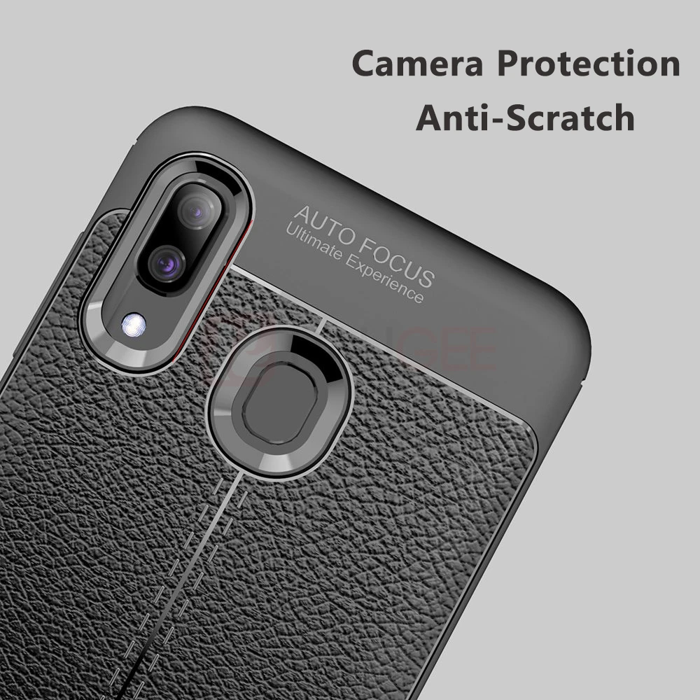 Чехол Raugee для samsung Galaxy A20 личи кожаный бампер Роскошный чехол из ТПУ и силикона чехол для samsung A40 A20 A30 A50 Funda чехол s