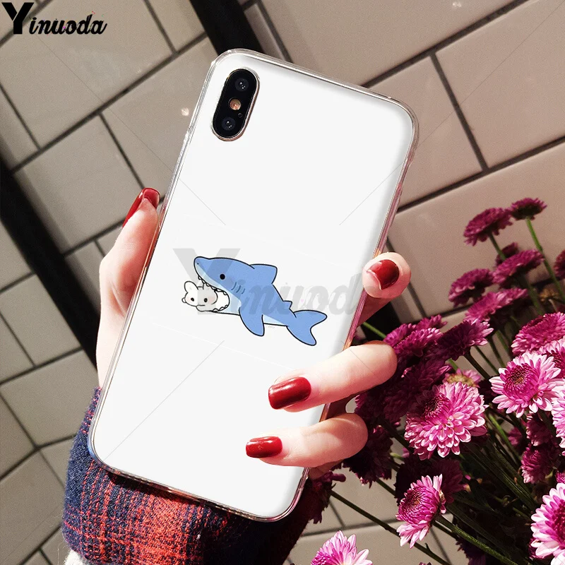 Yinuoda Акула морская рыба Дельфин узор ТПУ мягкий телефон сотовый Чехол для iPhone X XS