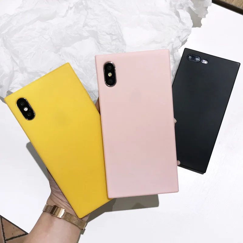 Силиконовый чехол LANCHE Candy для iPhone X 7 8 Plus 6 6s мягкий резиновый квадратный