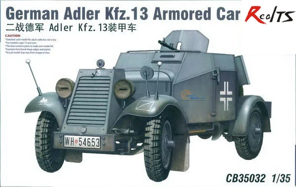 

RealTS Bronco 1:35 WWII German Adler Kfz.13 Armored Car Plastic Model Kit #CB35032