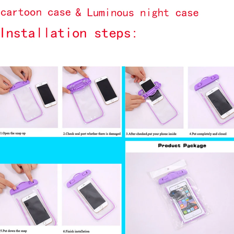 New Luminous bag underwater waterproof phone For Sony Xperia E3 D2203 D2206 diving case Cover Case | Мобильные телефоны и