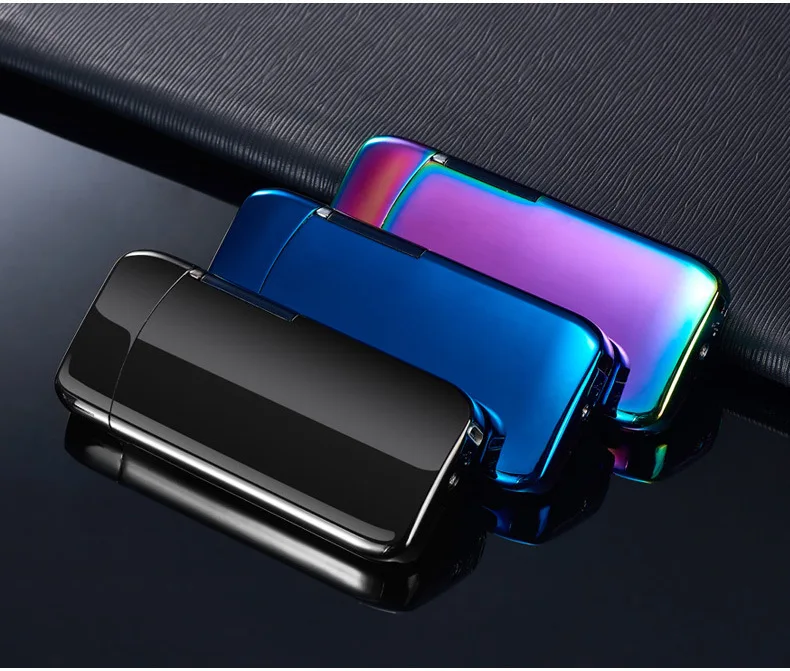 Плазменная Зажигалка Лазерная лого флип-зажигалка Usb прикуриватель двойная дуга Электронная зажигалка для курения