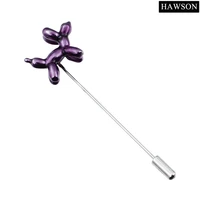 hawson 2 7inch purple balloon dog design long brooch pin for party fashion lapel pin men jewelry pins brooch pin brooch jewelry