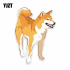 YJZT, 11,5 см * 16 см, забавное животное, Желтая Собака, ПВХ автомобильная наклейка, наклейка 5-1913