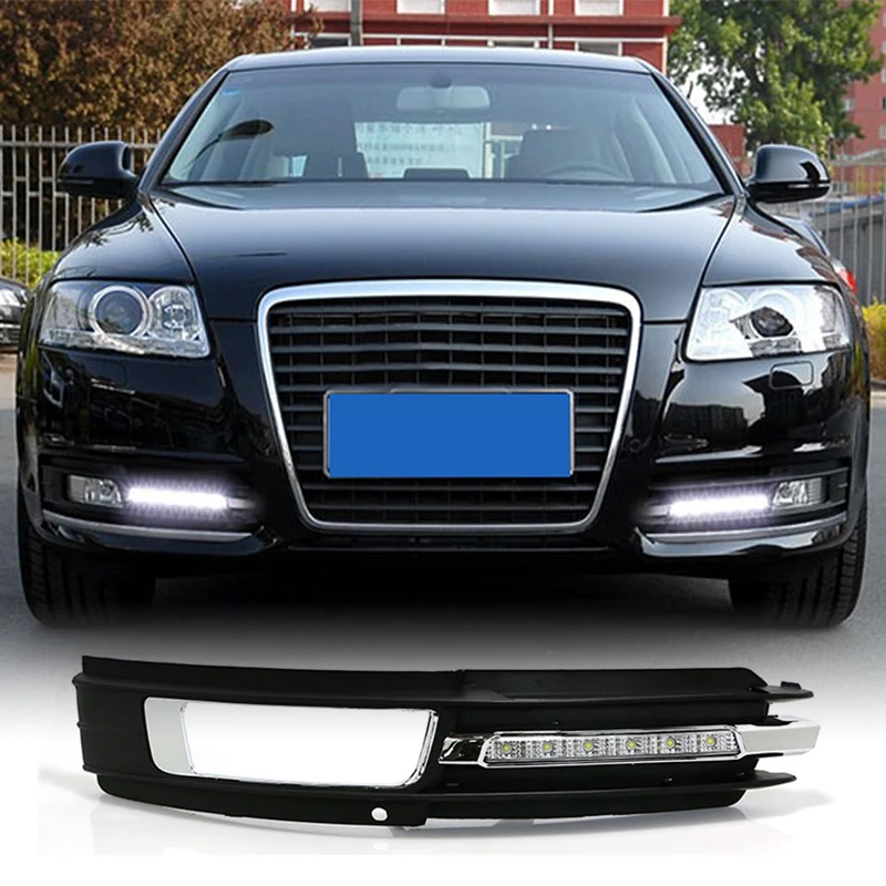Hlxg 2шт Авто Светодиодный светильник дневного света для Audi A6L 2005 2006 2007 2008