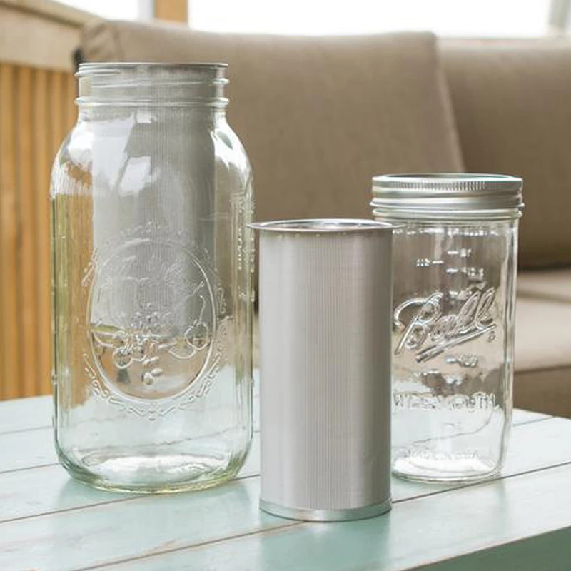 

Cold Brew Coffee Maker Home Office 304 Stainless Steel Wide Mouth Mason Jar Filter Reusable Infuser Strainer