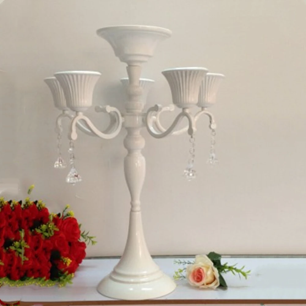 Подсвечник металлический с подвесками 6 руками высота 56 см 10 шт./лот|metal candelabra|home