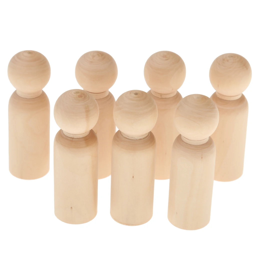 New Hot 30pcs/Set Plain Blank DIY Wooden Peg Dolls Wedding Party Cake Toppers Home Decor Accessory Crafts Montessori Toy | Дом и сад