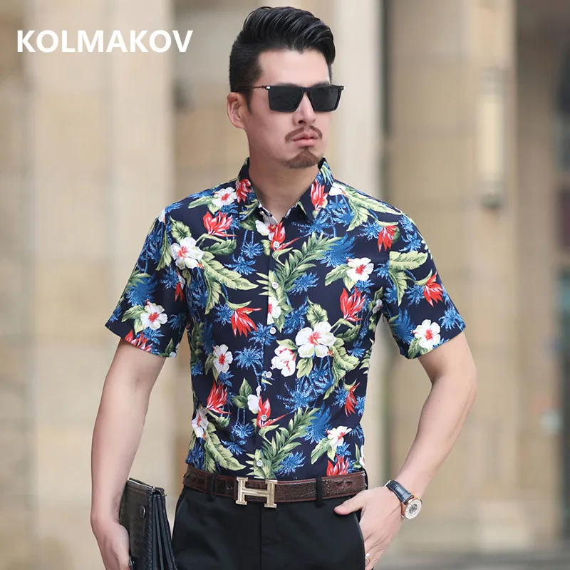 2019 men's Clothing Shirts Short Sleeves fashion Casual Slim Fit Shirt Mens Cotton Business Shirt Men Plus Size M-7XL