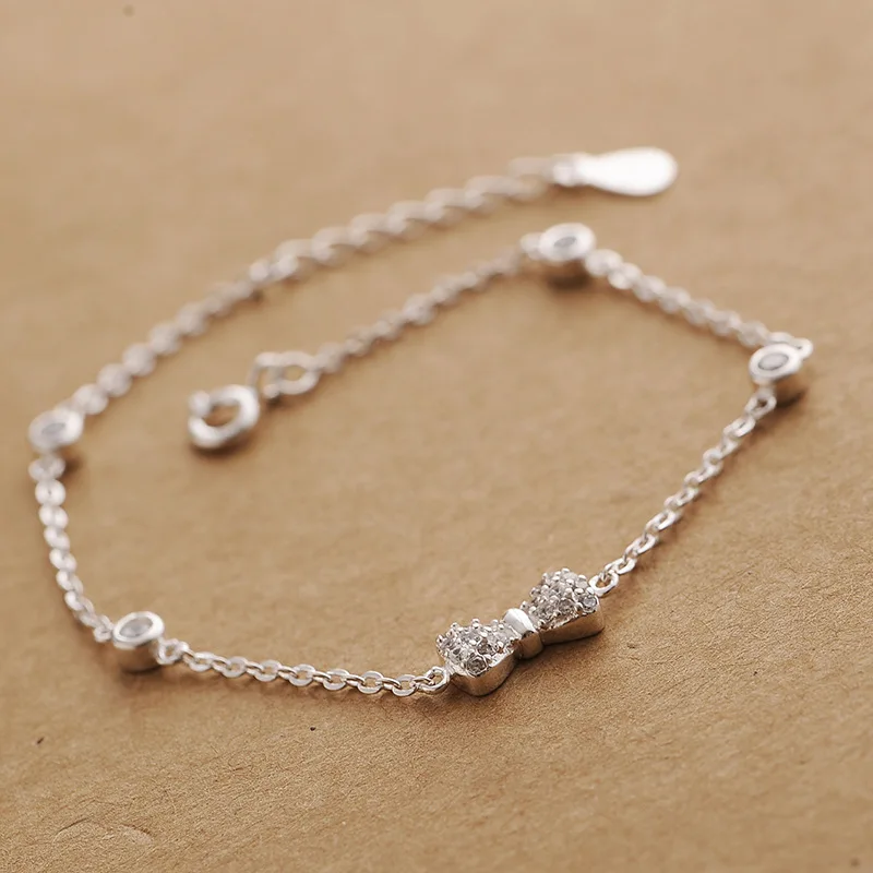 Женский ювелирный комплект из серебра S925 пробы с бантом и кристаллами|crystal