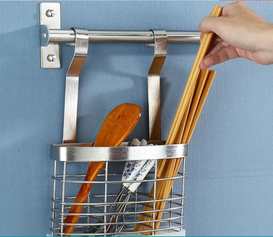 Нержавеющая сталь кухонный стеллаж для хранения DIY нож разделочная доска Органайзер ароматизатор ложка сушилка для посуды полка настенный B509