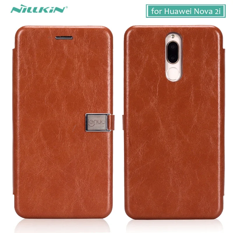 Для Huawei Nova 2i случае lenuo Роскошные флип чехол Кожаный для телефона Коврики 10 Lite
