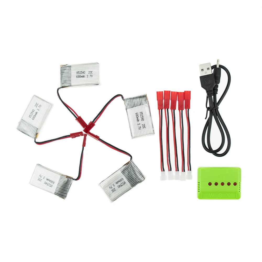 5 шт. 3 7 в 680 мАч LiPo батарея и 1x зарядное устройство кабель для FY550 F550 MJX X400 JXD 509 г Вт