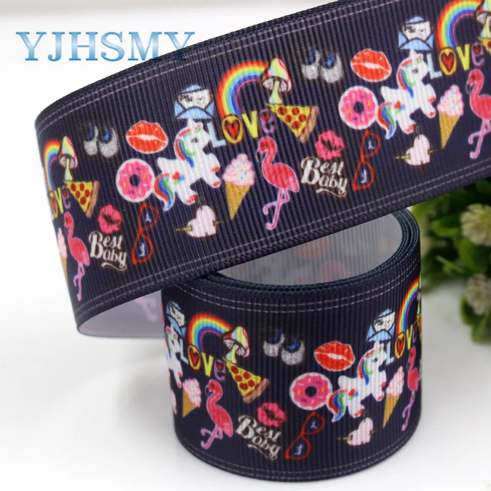YJHSMY G-18716-620 38 мм 10 ярдов мультфильм печатных grosgrain ленты DIY ручной работы